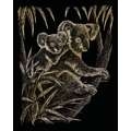 Royal & Langnickel® | Engraving Art™ Scratch Pictures — standard-sets, Koala bears, 25,4 cm x 20,3 cm, set, 3. Goudfolie