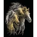 Royal & Langnickel® | Engraving Art™ Scratch Pictures — standard-sets, Horses, 25,4 cm x 20,3 cm, set, 3. Goudfolie