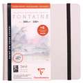 Clairefontaine | FONTAINE aquarelboekje, 21 cm x 21 cm, 300 g/m², Harde band / Hardcover, 3. Met 12 postkaarten