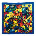ideengutta® | Nicki sjaal - voorbedrukte Pongé-zijde, Circle, 55 cm x 55 cm, 1 stuk, 1. Zwarte voorgedrukte Gutta-lijnen