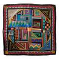 ideengutta® | Nicki sjaal - voorbedrukte Pongé-zijde, Baja, 55 cm x 55 cm, 1 stuk, 1. Zwarte voorgedrukte Gutta-lijnen