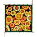 Gutta doeken, Sunflowers,  linies zwart, 90 cm x 90 cm