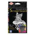 Essdee Origineel Engels scraperboard, 10,1 cm x 15,2 cm, set, 1. Pak met 10 scraperboards, incl. crapper cutter + handle