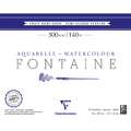 Clairefontaine | FONTAINE® aquarelpapier — grain demi-satin 300 g/m², 24 cm x 30 cm, 300 g/m², satiné, 1. Blok met 25 vel — vierzijdig gelijmd