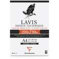 Clairefontaine | LAVIS TECHNIQUE tekenpapier, DIN A4, 21 cm x 29,7 cm, 200 g/m², glad, 1. Blok met 10 vel