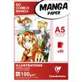 Clairefontaine | MANGA layout-blok — ILLUSTRATIONS, DIN A5, 14,8 cm x 21 cm, 100 g/m², glad, blok (eenzijdig gelijmd) 50 vellen
