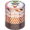 folia® Washi-Tape plakband, set, Hotfoil copper, set, 2. Set met 4 rollen