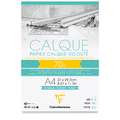Clairefontaine | CALQUE calqueerpapier, DIN A4, 21 cm x 29,7 cm, 70 g/m², blok (eenzijdig gelijmd), 03. Gramsgewicht: 70/75 g/m²