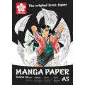 SAKURA® Manga-tekenpapier, blok, A5, 14,8 cm x 21 cm, 250 g/m², glad, blok (eenzijdig gelijmd) 20 vellen
