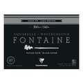 Clairefontaine | FONTAINE® aquarelblok — zwart, 26 cm x 36 cm, 300 g/m², fijn, 2. Blok met 15 vel — vierzijdig gelijmd