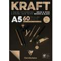 CLAIREFONTAINE KRAFT papierblok, bruin/zwart, DIN A5, 14,8 cm x 21 cm, 90 g/m², geribd, blok (eenzijdig gelijmd)