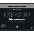 Clairefontaine | FONTAINE® aquarelblok — zwart, 20,3 cm x 25,4 cm, 300 g/m², fijn, 1. Blok met 12 vel — éénzijdig gelijmd