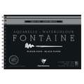 Clairefontaine | FONTAINE® aquarelblok — zwart, 19 cm x 26 cm, 300 g/m², fijn, 4. Spiraalblok met 12 vel