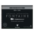 Clairefontaine | FONTAINE® aquarelblok — zwart, 30 cm x 40 cm, 300 g/m², fijn, 4. Spiraalblok met 12 vel