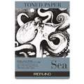 FABRIANO® | TONED PAPER Sea tekenpapier — blok, DIN A4, 21 cm x 29,7 cm, glad, 120 g/m², blok (eenzijdig gelijmd)