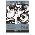 FABRIANO® | TONED PAPER Sea tekenpapier — blok, DIN A3, 29,7 cm x 42 cm, glad, 120 g/m², blok (eenzijdig gelijmd)