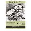 FABRIANO® | TONED PAPER Moss tekenpapier — blok, DIN A4, 21 cm x 29,7 cm, glad, 120 g/m², blok (eenzijdig gelijmd)
