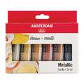 Royal Talens | AMSTERDAM Standard Series acrylverf — 6-sets, Metallic, 6 x tube 20 ml, set