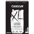 CANSON® XL® Dessin Noir zwart schetspapier, 150 gr/m², A4, 21 cm x 29,7 cm, 150 g/m², glad|grof