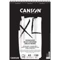 CANSON® XL® Dessin Noir zwart schetspapier, 150 gr/m², A3, 29,7 cm x 42 cm, 150 g/m², glad|grof