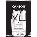 CANSON® XL® Dessin Noir zwart schetspapier, 150 gr/m², DIN A3, 29,7 cm x 42 cm, 150 g/m², glad|grof