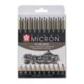 SAKURA PIGMA MICRON™ fineliner — sets, 10-set, set, 5. Lijnbreedte: 0,15 mm, 0,2 mm, 0,25 mm, 0,3 mm, 0,35 mm, 0,4 mm, 0,45 mm, 0,5 mm, 0,6 mm en 0,7 mm