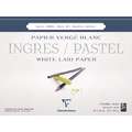CLAIREFONTAINE Ingres pastelpapier blok, wit, 30 cm x 40 cm, 130 g/m², geribd