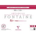 Clairefontaine | FONTAINE® aquarelpapier —  grain fin 300 g/m², 23 cm x 31 cm, 300 g/m², fijn, 4. Blok met 20 vel — vierzijdig gelijmd