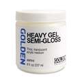 GOLDEN® | HEAVY GEL acrylmedium — diverse glansgraden, pot 237 ml, 1 stuk, 2. Semi-gloss = zijdeglans