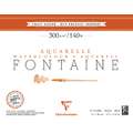 Clairefontaine | FONTAINE® aquarelpapier — grain satiné 300 g/m², 24 x 30cm - 300g/m² - Blok van 12 vellen, 24 cm x 30 cm, 1 stuk, blok (eenzijdig gelijmd)