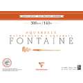 Clairefontaine | FONTAINE® aquarelpapier — grain satiné 300 g/m², 30 x 40cm - 300g/m² - Blok van 12 vellen, 30 cm x 40 cm, 1 stuk, blok (eenzijdig gelijmd)
