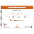 Clairefontaine | FONTAINE® aquarelpapier — grain satiné 300 g/m², 26 x 36cm - 300g/m² - Album van 12 vellen, 26 cm x 36 cm, 1 stuk, blok, spiraalgebonden