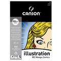 Canson Illustration tekenblok, 250g, A4, 21 cm x 29,7 cm, 250 g/m², glad, blok (eenzijdig gelijmd)