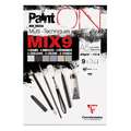 Clairefontaine | PaintON MIX9 — multi-papier, DIN A5, 14,8 cm x 21 cm, blok (eenzijdig gelijmd), 250 g/m², 1. Rechthoekig formaat