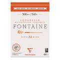 Clairefontaine | FONTAINE® aquarelpapier — grain satiné 300 g/m², (A4) 21 cm x 29,7 cm, DIN A4, 21 cm x 29,7 cm, blok (eenzijdig gelijmd)