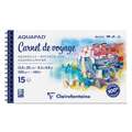 Clairefontaine | AQUAPAD® aquarelpapier — carnet de voyage, 13,5 cm x 25 cm, 300 g/m², fijn, 1. Blok met 15 vel