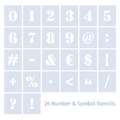 QBIX | Numbers & symbols stencil — 26-sets, Serif — 5 cm, set, set, 2. Serif — met schreef
