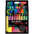 STABILO® | ARTY Pen 68 MAX viltstift — sets, 18 kleuren, 1-5 mm, wig-vormige punt