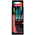 STABILO® | ARTY Pen 68 MAX viltstift — sets, 4 kleuren, 1-5 mm, wig-vormige punt