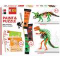Marabu | KiDS PAINT & PUZZLE — sets geschikt voor kinderen vanaf 4 jaar, Spinosaurus & Triceratops, set