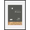 nielsen® | Skava wissellijst — grenenhout ○ incl. passe-partout, Zwart, DIN A1, 59,4 cm x 84,1 cm, (A1) 59,4 cm x 84,1 cm — uitsnede passe-partout 42 cm x 59,4 cm