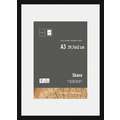 nielsen® | Skava wissellijst — grenenhout ○ incl. passe-partout, Zwart, DIN A3, 29,7 cm x 42 cm, (A3) 29,7 cm x 42 cm — uitsnede passe-partout 21 cm x 29,7 cm