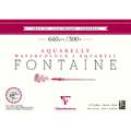Clairefontaine | FONTAINE® aquarelpapier — grain fine 640 g/m², 26 x 36cm - 640g/m² - Blok van 10 vellen, 26 cm x 36 cm, fijn, blok (vierzijdig gelijmd)