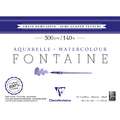 Clairefontaine | FONTAINE® aquarelpapier — grain demi-satin 300 g/m², 18 cm x 24 cm, 300 g/m², satiné, 1. Blok met 25 vel — vierzijdig gelijmd