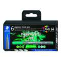 STAEDTLER | Pigment brush pen 371 — 6-sets, Greens & Turquoises set, set, penseelpunt