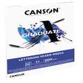 CANSON® | GRADUATE LETTERING MIXED MEDIA papierblok, A4, 21 cm x 29,7 cm, gestructureerd, 200 g/m², blok (eenzijdig gelijmd)