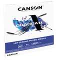 CANSON® | GRADUATE LETTERING MIXED MEDIA papierblok, DIN A4, 21 cm x 29,7 cm, gestructureerd, 200 g/m², blok (eenzijdig gelijmd)