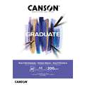 CANSON® | GRADUATE MIXED MEDIA schetsblok — wit papier, DIN A3, 29,7 cm x 42 cm, fijn, 200 g/m²