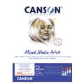 CANSON® | Mixed Media Artists multi-papier, A4, 21 cm x 29,7 cm, 300 g/m², fijn, 2. Eénzijdig gelijmd blok met 25 vel