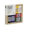 R&F HANDMADE PAINTS® | Encaustic wasverf — 7-cadeausets, 6 kleuren — OPAQUE COLOR
